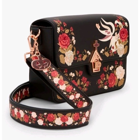NEW Loungefly Disney The Nightmare Before Christmas Zero Floral Crossbody Bag - Picture 1 of 4